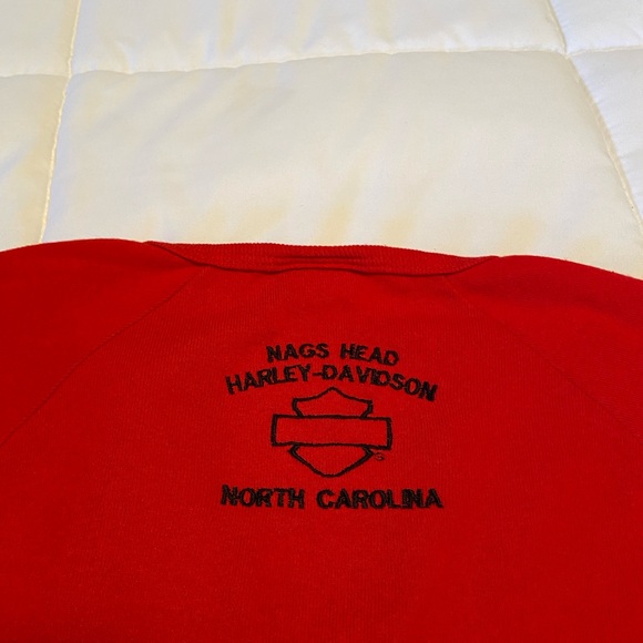 Vintage USA Harley Davidson Red Long Sleeve 3/4 Zip - Picture 4 of 5